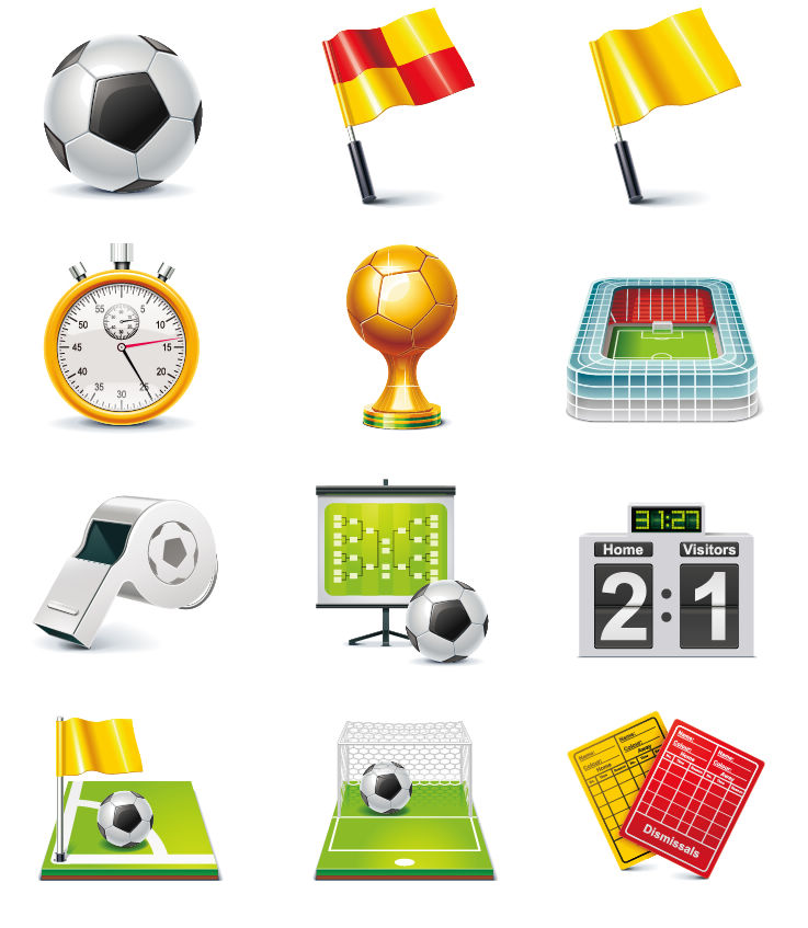 free vector Football Match Vector Icon Set
